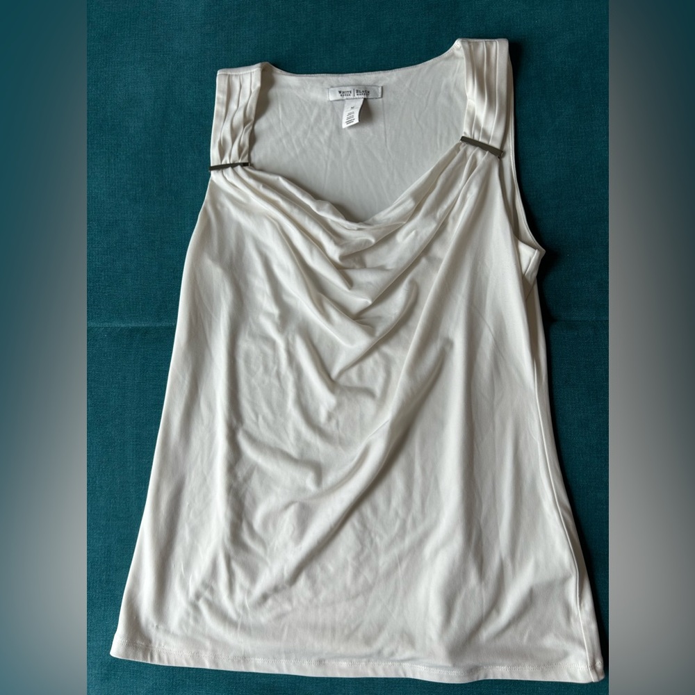 White House Black Market Gently Worn Cream Top, Size Medium